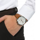  Shop Authentic Hugo Boss Grand Prix White Dial Brown Leather Strap Watch for Men - 1513475 - Luxxuri