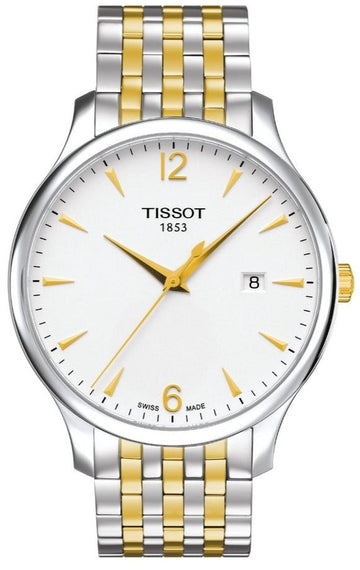 Tissot T Classic Tradition White Dial Two Tone Mesh Bracelet Watch for Women - T063.210.22.037.00