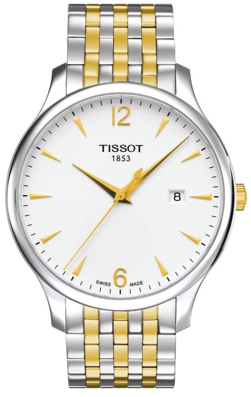  Shop Authentic Tissot T Classic Tradition White Dial Two Tone Mesh Bracelet Watch for Women - T063.210.22.037.00 - Luxxuri