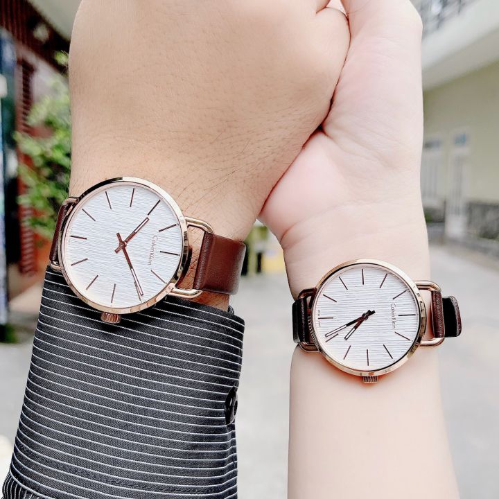  Shop Authentic Calvin Klein Even Silver Dial Brown Leather Strap Watch for Men - K7B216G6 - Luxxuri