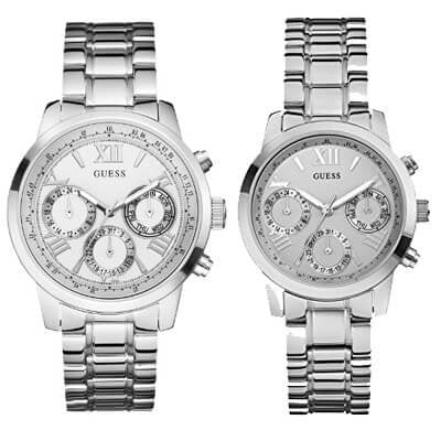  Shop Authentic Guess Mini Sunrise Silver Dial Silver Steel Strap Watch For Women - W0448L1 - Luxxuri