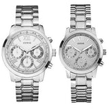  Shop Authentic Guess Mini Sunrise Silver Dial Silver Steel Strap Watch For Women - W0448L1 - Luxxuri