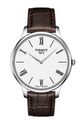  Shop Authentic Tissot Tradition 5.5 Lady Silver Dial Brown Leather Strap Watch for Women - T063.009.16.018.00 - Luxxuri