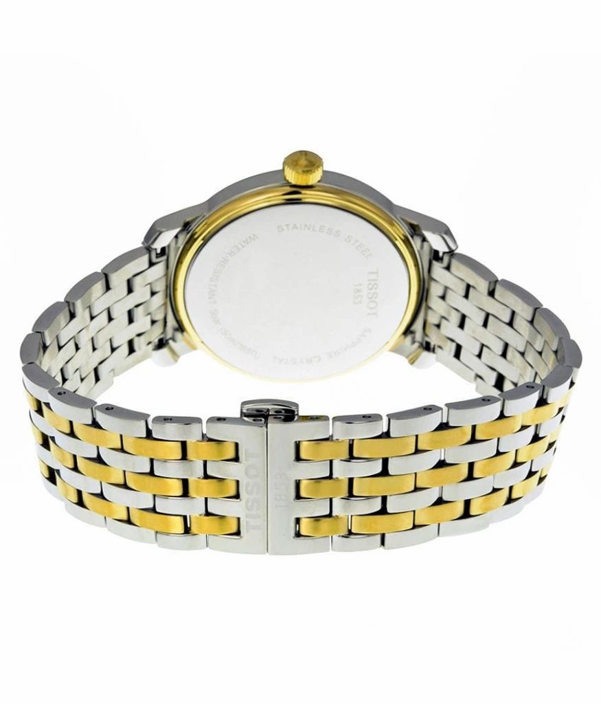 Tissot T Classic Bridgeport Silver Dial Two Tone Mesh Bracelet Watch For Men - T097.410.22.038.00