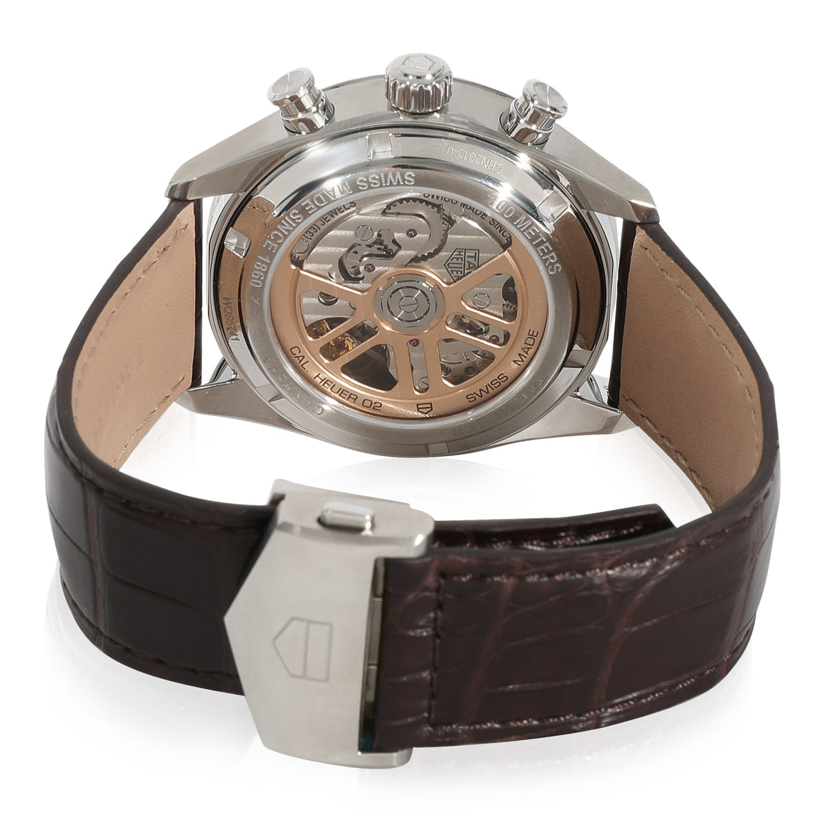  Shop Authentic Tag Heuer Carrera Chronograph White Dial Brown Leather Strap Watch for Men - CBN2013.FC6483 - Luxxuri
