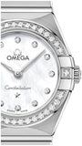  Shop Authentic Omega Constellation Manhattan Quartz Diamonds Mother of Pearl Dial Silver Steel Strap Watch for Women - 131.15.25.60.55.001 - Luxxuri