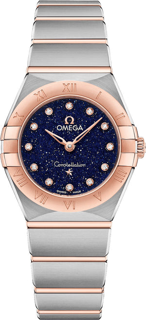  Shop Authentic Omega Constellation Quartz Diamonds Blue Dial Two Tone Steel Strap Watch for Women - 131.20.25.60.53.002 - Luxxuri
