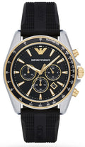  Shop Authentic Emporio Armani Sigma Chronograph lack Dial Black Rubber Strap Watch For Men - AR80003 - Luxxuri