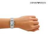  Shop Authentic Emporio Armani Empire Mother of Pearl Dial Silver Steel Strap Watch For Women - AR11625 - Luxxuri