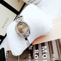  Shop Authentic Gucci Horsebit Collection Quartz Brown Dial Silver Steel Strap Watch For Women - YA139501 - Luxxuri