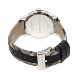  Shop Authentic Burberry The City White Dial Black Haymarket Leather Strap Watch for Women - BU9150 - Luxxuri