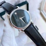  Shop Authentic Movado Museum Black Dial Black Leather Strap Watch For Men - 2100002 - Luxxuri