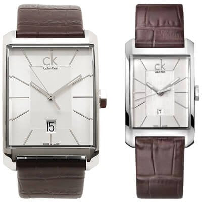  Shop Authentic Calvin Klein Window Silver Dial Brown Leather Strap Watch for Men - K2M21126 - Luxxuri