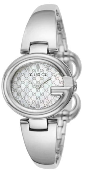  Shop Authentic Gucci Guccissima Quartz Silver Dial Silver Steel Strap Watch For Women - YA134511 - Luxxuri