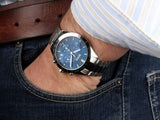  Shop Authentic Hugo Boss Talent Blue Dial Silver Steel Strap Watch for Men - 1513582 - Luxxuri