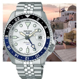  Shop Authentic Seiko 5 Sports SKX GMT Automatic Sky Blue Dial Silver Steel Strap Watch For Men - SSK033K1 - Luxxuri