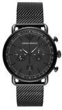  Shop Authentic Emporio Armani Aviator Chronograph Black Dial Black Mesh Bracelet Watch For Men - AR11264 - Luxxuri
