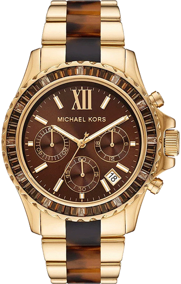  Shop Authentic Michael Kors Everest Chronograph Brown Dial Two Tone Steel Strap Watch For Women - MK6973 - Luxxuri