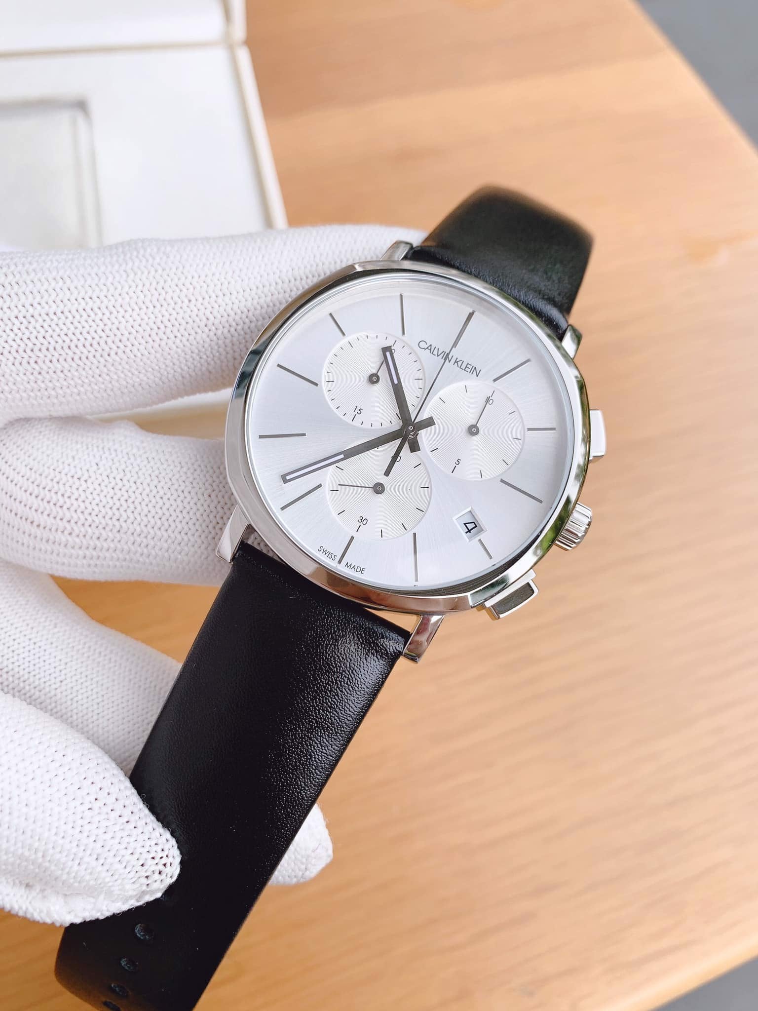  Shop Authentic Calvin Klein Posh Silver Dial Black Leather Strap Watch for Men - K8Q371C6 - Luxxuri