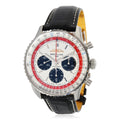 Breitling Navitimer B01 Chronograph 43 Boeing 747 White Dial Black Leather Strap Watch for Men - AB01383B1G1P1