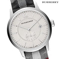 Shop Authentic Burberry The Classic Horseferry Silver Dial Black Leather Strap Watch for Men - BU10002 - Luxxuri