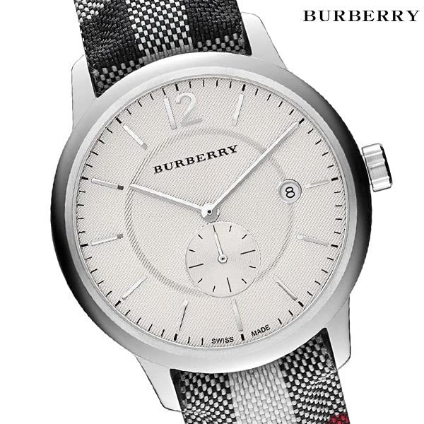  Shop Authentic Burberry The Classic Horseferry Silver Dial Black Leather Strap Watch for Men - BU10002 - Luxxuri