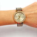 Michael Kors Darci Gold Dial Brown Two Tone Steel Strap Watch for Women - MK4326