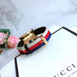  Shop Authentic Gucci G-Frame Mother of Pearl Dial White Blue Red Nylon Strap Watch For Women - YA147405 - Luxxuri