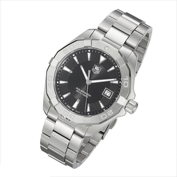  Shop Authentic Tag Heuer Aquaracer Quartz Black Dial Silver Steel Strap Watch for Men - WAY1110.BA0928 - Luxxuri