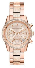  Shop Authentic Michael Kors Ritz Chronograph Rose Gold Dial Rose Gold Steel Strap Watch For Women - MK6598 - Luxxuri