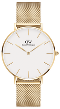  Shop Authentic Daniel Wellington Classic Petite White Dial Gold Mesh Bracelet Watch For Women - DW00100348 - Luxxuri