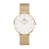  Shop Authentic Daniel Wellington Classic Petite Evergold White Dial Gold Mesh Bracelet Watch For Women - DW00100350 - Luxxuri