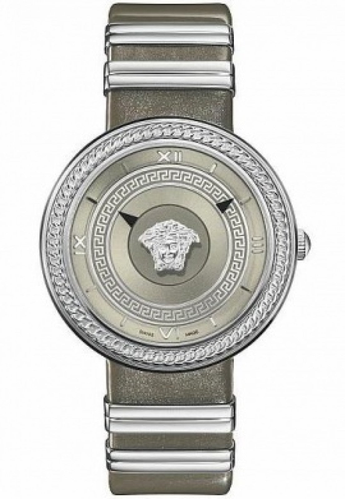  Shop Authentic Versace V Metal Icon Silver Dial Silver & Grey Strap Watch for Women - VLC120016 - Luxxuri