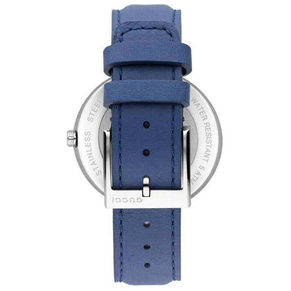  Shop Authentic Gucci Interlocking G Blue Dial Blue Leather Strap Watch For Women - YA133322 - Luxxuri