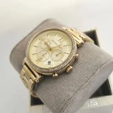  Shop Authentic Michael Kors Sofie Chronograph Quartz Gold Dial Gold Steel Strap Watch For Women - MK6559 - Luxxuri