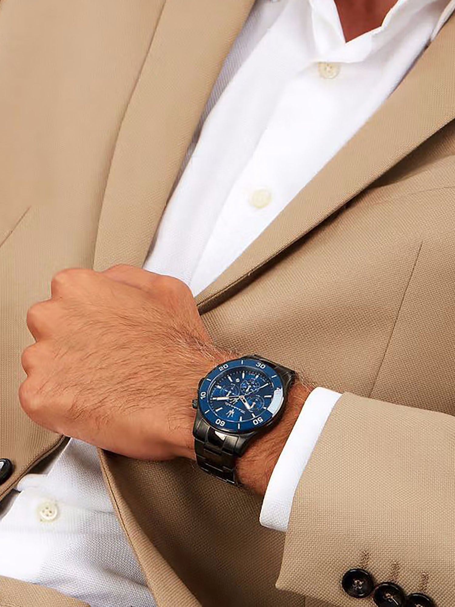  Shop Authentic Maserati Competizione Chronograph Blue Dial Black Steel Strap Watch For Men - R8873600005 - Luxxuri