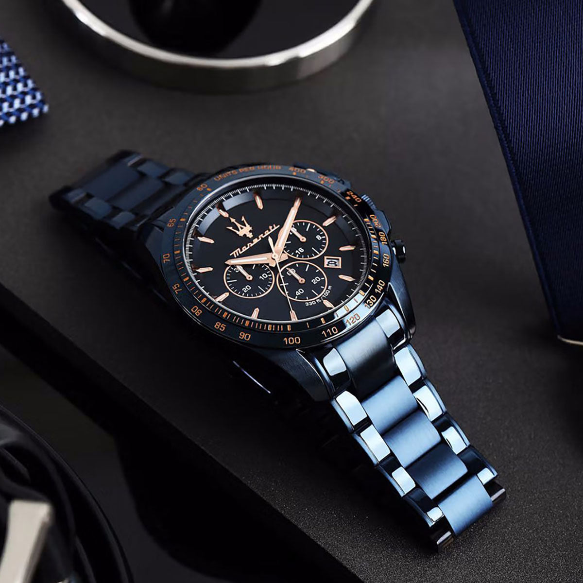  Shop Authentic Maserati Traguardo Chronograph Blue Dial Blue Steel Strap Watch For Men - R8873612054 - Luxxuri