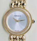  Shop Authentic Versace V Flare Diamonds Silver Dial Gold Steel Strap Watch for Women - VEBN00918 - Luxxuri