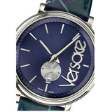 Shop Authentic Versace V-Circle The Clans Edition Blue Dial Blue & Green Leather Strap Watch for Women  - VEBQ00118 - Luxxuri