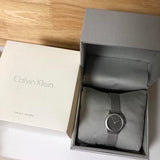  Shop Authentic Calvin Klein Minimal Grey Dial Silver Mesh Bracelet Watch for Women - K3M53154 - Luxxuri