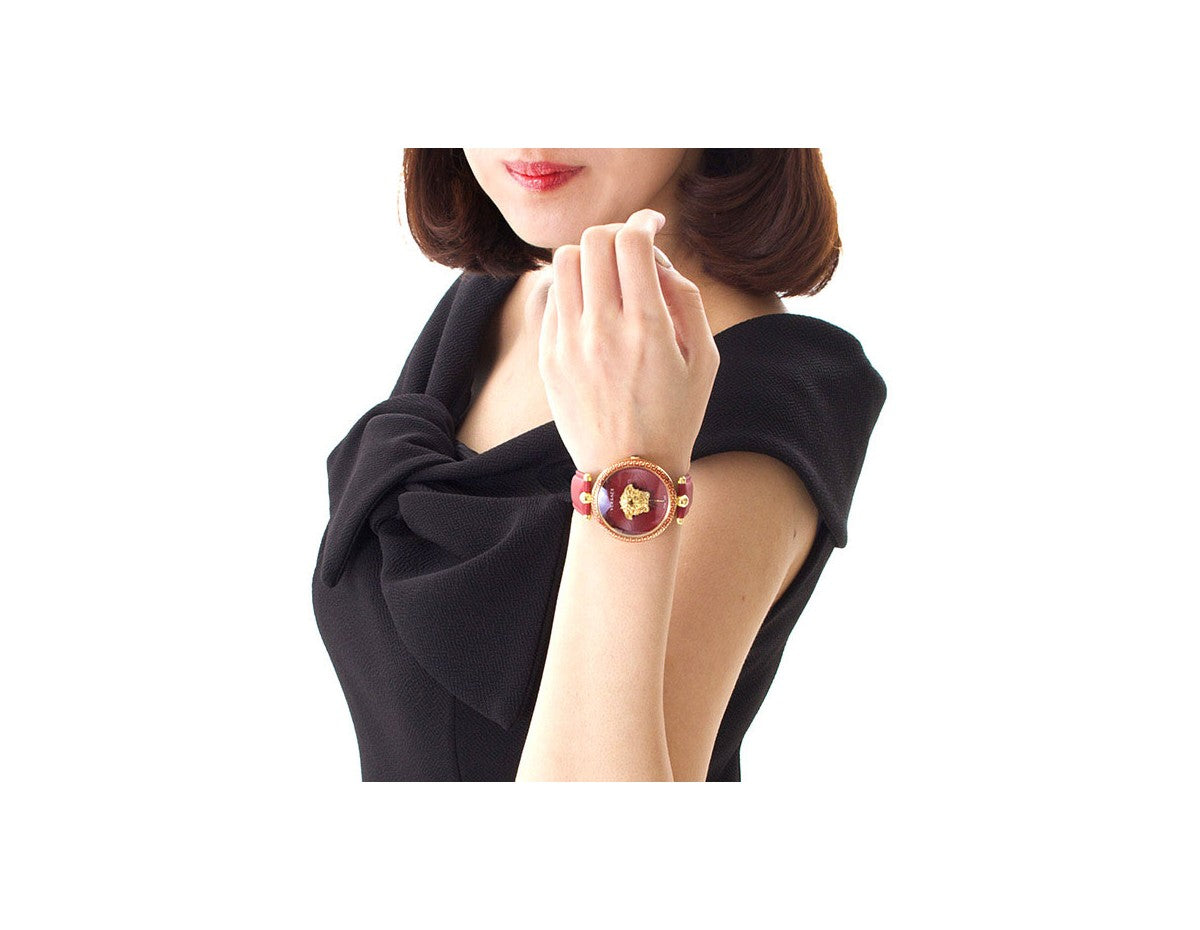  Shop Authentic Versace Palazzo Empire Red Dial Red Leather Strap Watch for Women - VCO120017 - Luxxuri