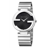  Shop Authentic Gucci Interlocking G Quartz Black Dial Black Steel Strap Watch For Women - YA133502 - Luxxuri