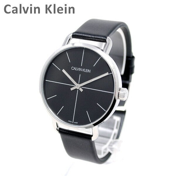  Shop Authentic Calvin Klein Evan Black Dial Black Leather Strap Watch for Men - K7B211CZ - Luxxuri