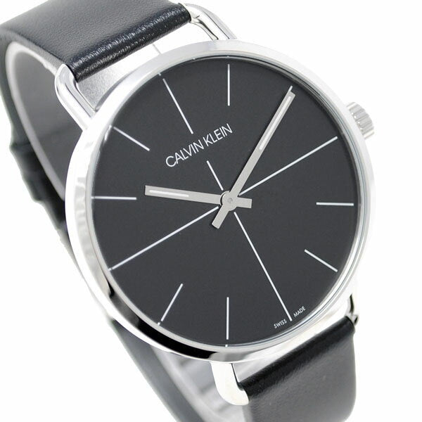  Shop Authentic Calvin Klein Evan Black Dial Black Leather Strap Watch for Men - K7B211CZ - Luxxuri