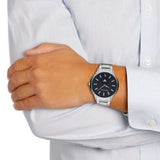 Shop Authentic Emporio Armani Renato Blue Dial Silver Steel Strap Watch For Men - AR11137 - Luxxuri