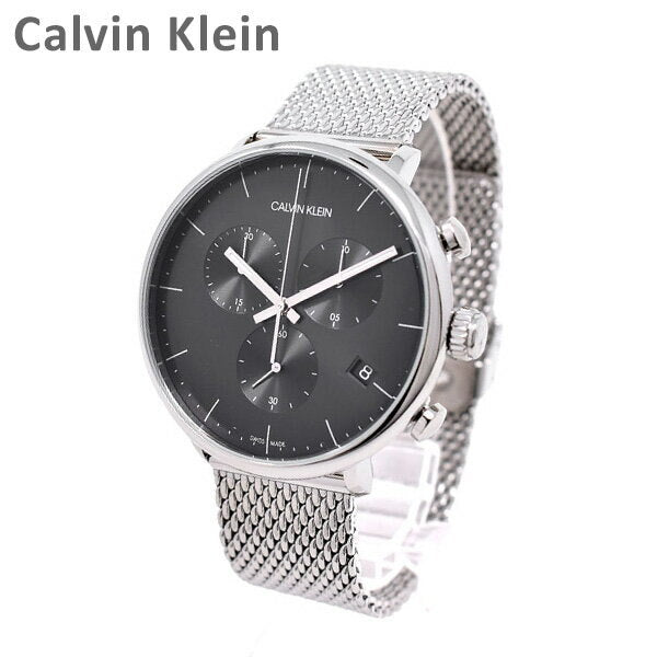  Shop Authentic Calvin Klein High Noon Chronograph Black Dial Silver Mesh Bracelet Watch for Men - K8M27121 - Luxxuri