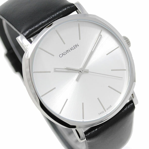  Shop Authentic Calvin Klein Posh Silver Dial Black Leather Strap Watch for Men - K8Q311C6 - Luxxuri