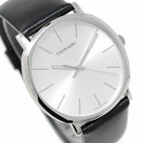  Shop Authentic Calvin Klein Posh Silver Dial Black Leather Strap Watch for Men - K8Q311C6 - Luxxuri