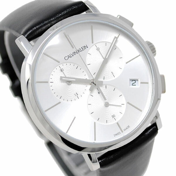  Shop Authentic Calvin Klein Posh Silver Dial Black Leather Strap Watch for Men - K8Q371C6 - Luxxuri
