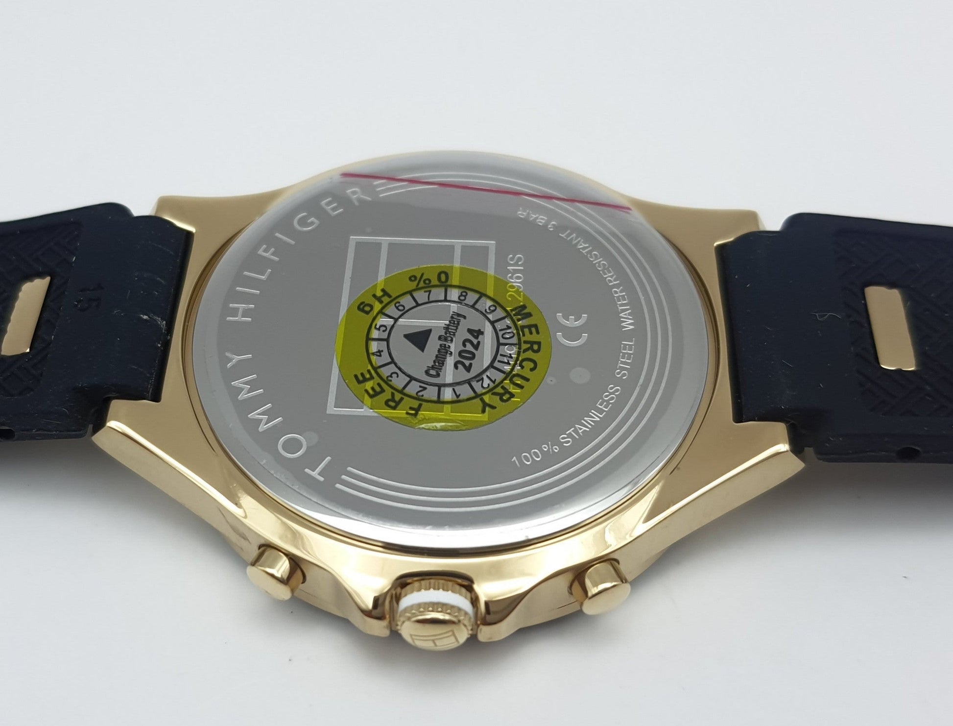  Shop Authentic Tommy Hilfiger Eve Chronograph Quartz Black Dial Black Silicone Strap Watch For Women - 1782282 - Luxxuri